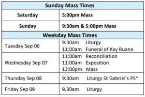 Mass Times | St. Michael’s Catholic Parish